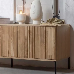 Hot Wohnen Türen-Sideboard in Eiche & Schwarz - Banyo
