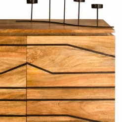 Hot Wohnen Türen-Sideboard mit toller Rillendesign Front Kentura aus Mango Massivholz