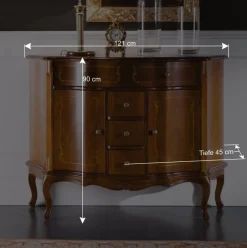 Outlet Wohnen 2-türige Barock Kommode Dentro mit 4 Schubladen