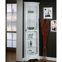 Clearance Wohnen 1-türige Eckvitrine im Vintage Design - Zarinas