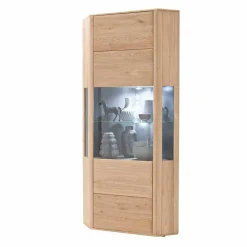 New Wohnen 1-türige Eck-Vitrine in Eiche Bianco - Vernella