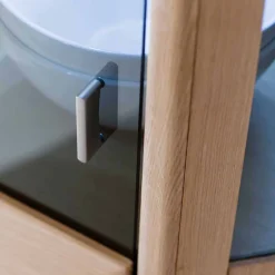 New Wohnen 1-türige Eck-Vitrine in Eiche Bianco - Vernella