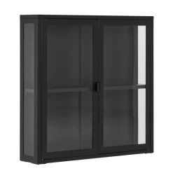 Wohnen 2-türige Hängevitrine in Schwarz - Entury