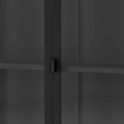 Wohnen 2-türige Hängevitrine in Schwarz - Entury