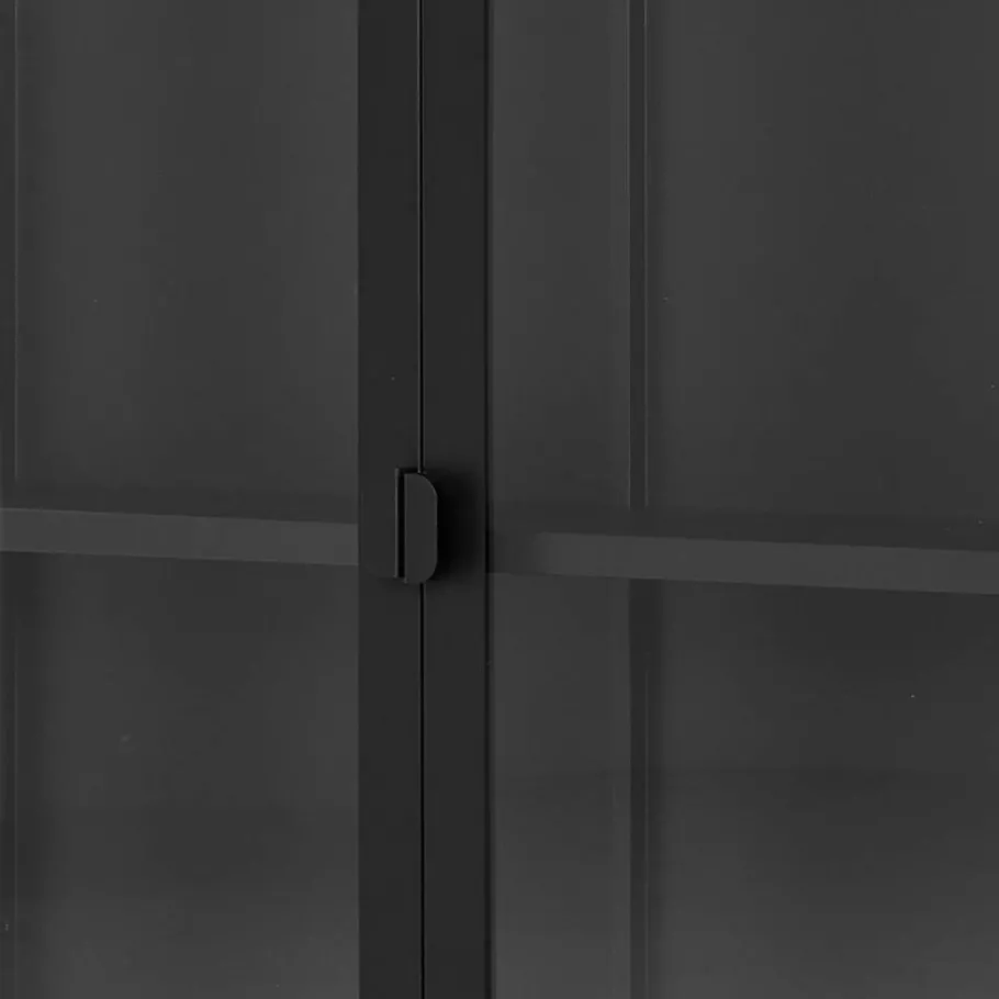 Wohnen 2-türige Hängevitrine in Schwarz - Entury