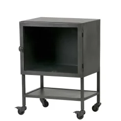 Clearance Wohnen 1-türige Loft Kommode auf Rollen Laruis aus Metall
