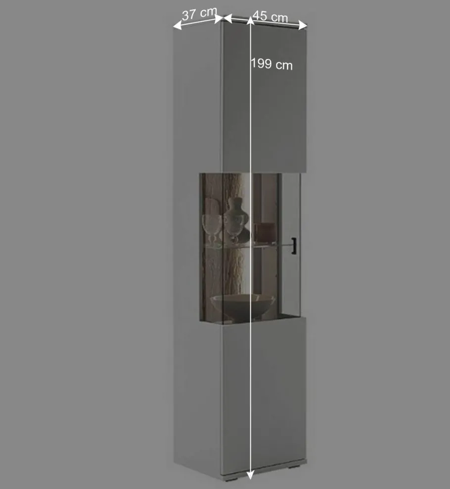 Best Wohnen 1-türige Wohnzimmervitrine 45x199x37 cm - Apulco