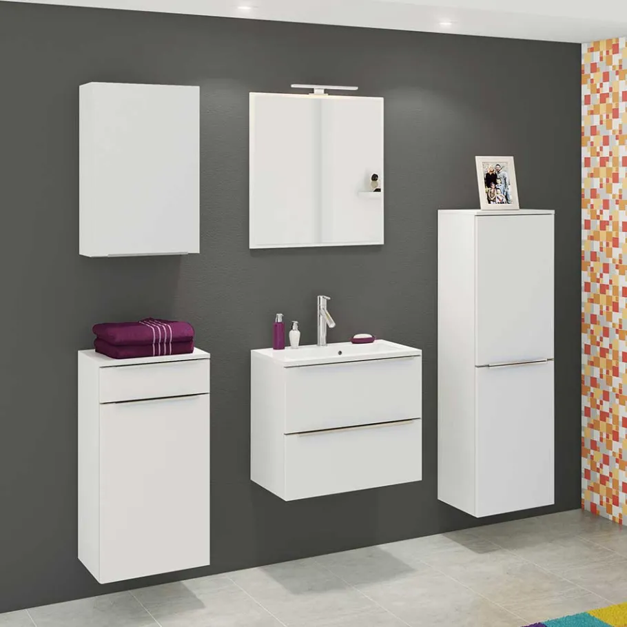 Discount Wohnen 1-türiger Badezimmeroberschrank in Weiß - Livendas