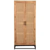 Best Wohnen 2-türiger Flurschrank aus Holz & Rattan Geflecht - Lazianus