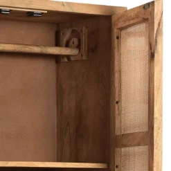 Best Wohnen 2-türiger Flurschrank aus Holz & Rattan Geflecht - Lazianus