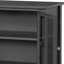 Wohnen 2-türiger Glasschrank in Schwarz - Epiros