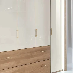Discount Wohnen 5-türiger Kleiderschrank Anglesia in Creme und Eiche