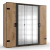 Discount Wohnen 5-türiger Kleiderschrank im Industry und Loft Stil - Enegal