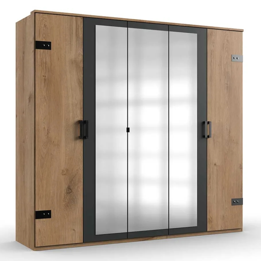 Discount Wohnen 5-türiger Kleiderschrank im Industry und Loft Stil - Enegal