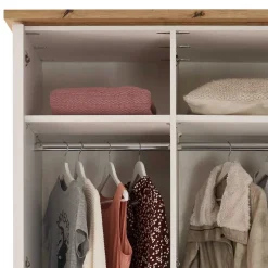 Sale Wohnen 3-türiger Kleiderschrank in Weiß & Eiche Dekor - Malvissa
