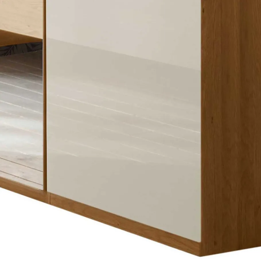 Sale Wohnen 3-türiger Kleiderschrank in Eiche & Beige - Emdsiva