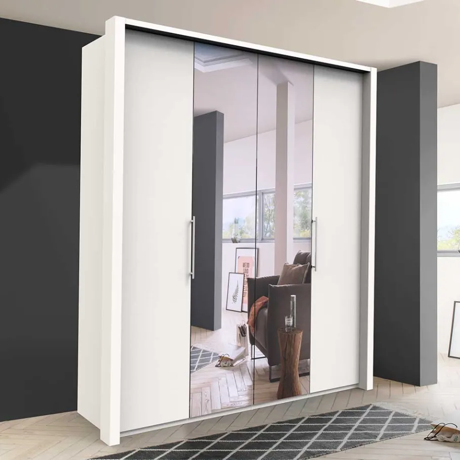 New Wohnen 2-türiger Kleiderschrank mit Falttüren in Weiß - Donpiave