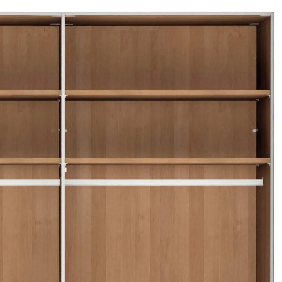 Outlet Wohnen 8-türiger Kleiderschrank mit sechs Glastüren - Hung