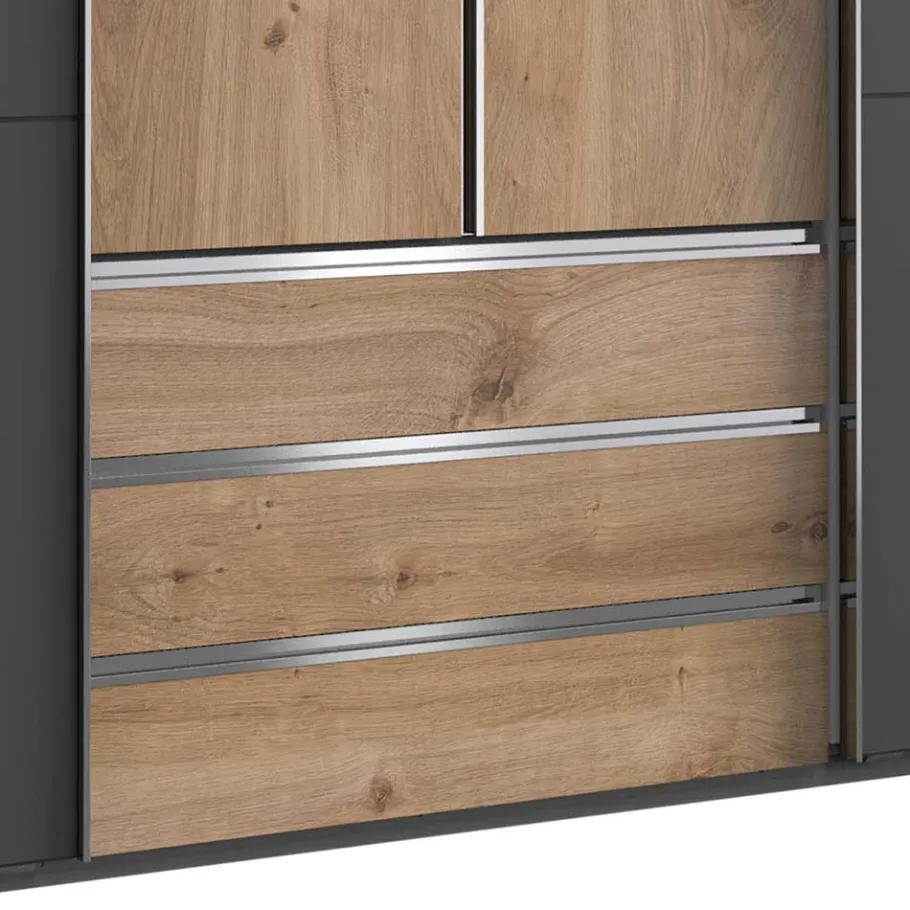 Hot Wohnen 4-türiger Kleiderschrank mit Dreh- & Schiebetüren - Bafata