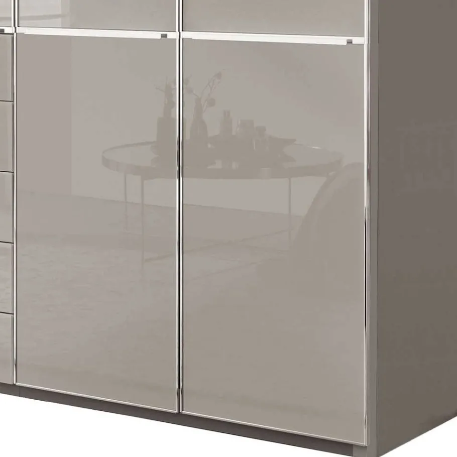 Best Wohnen 6-türiger Kleiderschrank mit fünf Schubladen - Nucina