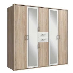 Discount Wohnen 6-türiger Kleiderschrank mit zwei Schubladen - Coint