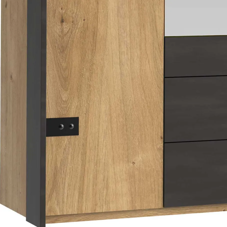 Online Wohnen 6-türiger Kleiderschrank mit sechs Schubladen - Bram