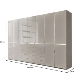 Hot Wohnen 7-türiger Kombi-Kleiderschrank 345 cm breit - Nucina