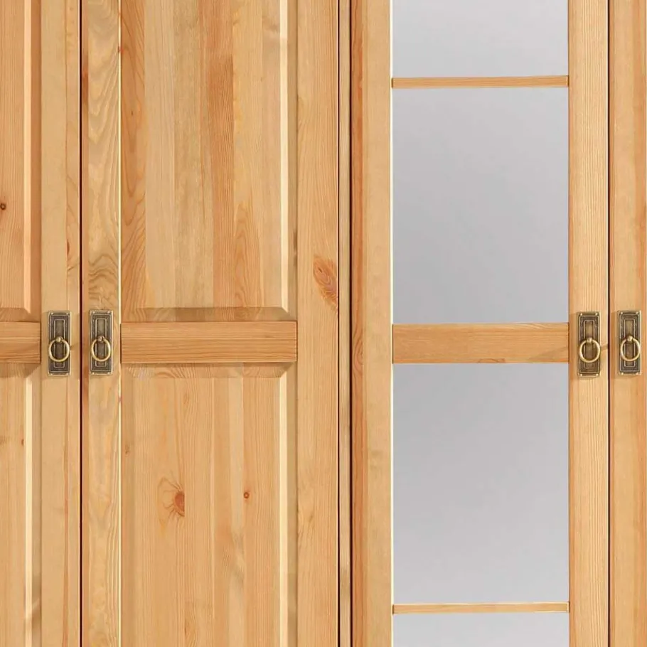 Sale Wohnen 6-türiger Massiver Kleiderschrank mit 3 Schubladen - Inhusa