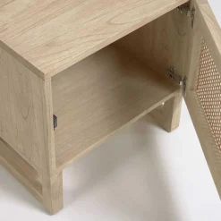 New Wohnen 1-türiger Nachtschrank mit Rattan Wiener Geflecht - Bertino