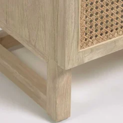 New Wohnen 1-türiger Nachtschrank mit Rattan Wiener Geflecht - Bertino