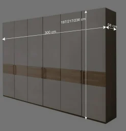 Sale Wohnen 6-türiger Schlafraum Kleiderschrank in Glas Beige - Emdsiva I