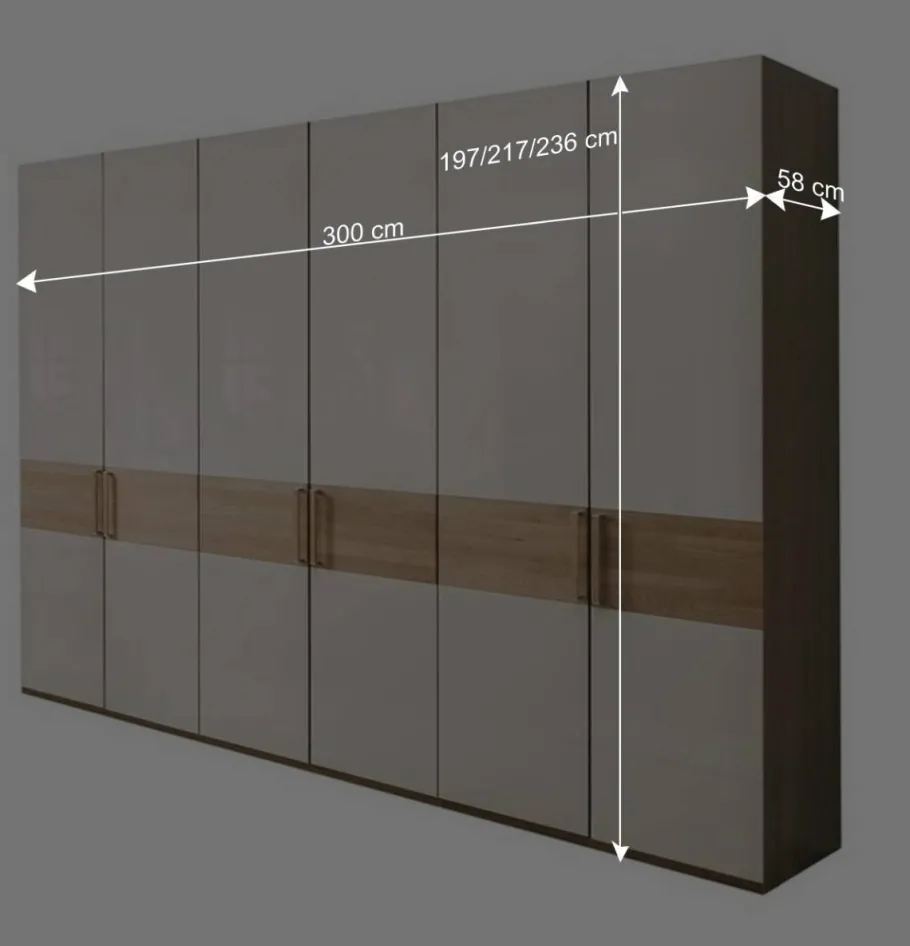 Sale Wohnen 6-türiger Schlafraum Kleiderschrank in Glas Beige - Emdsiva I