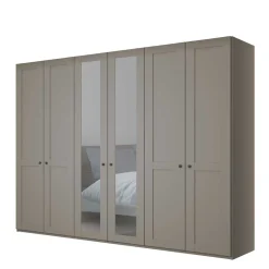 Online Wohnen 6-türiger Schlafzimmer Kleiderschrank in Hellgrau - Ridonna