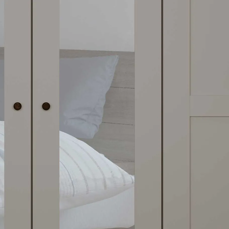 Online Wohnen 6-türiger Schlafzimmer Kleiderschrank in Hellgrau - Ridonna
