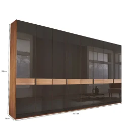 Best Wohnen 8-türiger Schlafzimmerschrank mit Glasfront - Hung