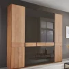 Online Wohnen 5-türiger Schlafzimmer-Schrank in Erle teilmassiv - Hung