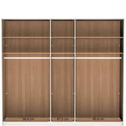 Online Wohnen 5-türiger Schlafzimmer-Schrank in Erle teilmassiv - Hung