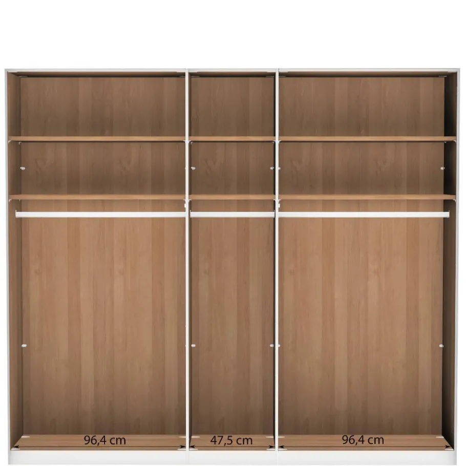 Online Wohnen 5-türiger Schlafzimmer-Schrank in Erle teilmassiv - Hung