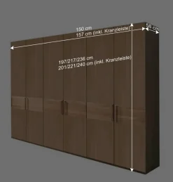 Sale Wohnen 6-türiger Schlafzimmerschrank ohne Spiegel - Emdsiva I