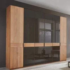 Outlet Wohnen 6-türiger Schlafzimmerschrank mit Glas - Hung