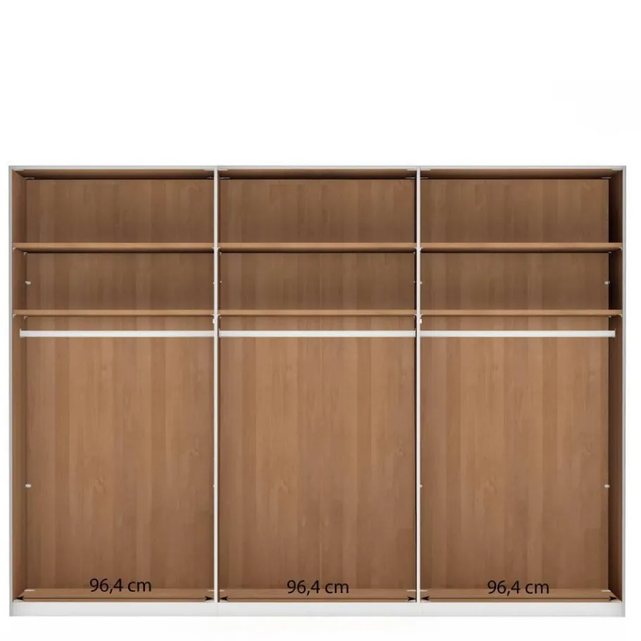 Outlet Wohnen 6-türiger Schlafzimmerschrank mit Glas - Hung