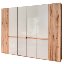 Clearance Wohnen 6-türiger Schlafzimmerschrank in Kernbuche & Beige - Krofun