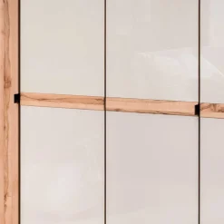 Clearance Wohnen 6-türiger Schlafzimmerschrank in Kernbuche & Beige - Krofun