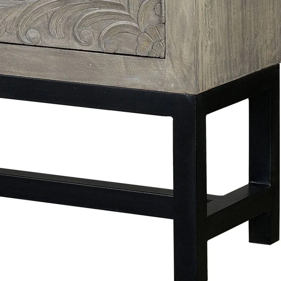 Wohnen 2-türiger Schrank in Grey Wash Holz - Liberatos