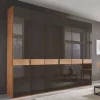 Outlet Wohnen 6-türiger Schrank mit Glas Dunkelbraun - Hung