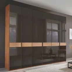 Outlet Wohnen 6-türiger Schrank mit Glas Dunkelbraun - Hung
