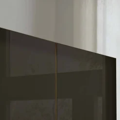 Outlet Wohnen 6-türiger Schrank mit Glas Dunkelbraun - Hung