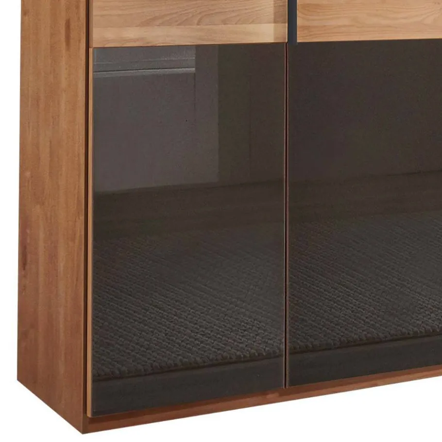 Outlet Wohnen 6-türiger Schrank mit Glas Dunkelbraun - Hung