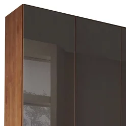 Outlet Wohnen 6-türiger Schrank mit Glas Dunkelbraun - Hung