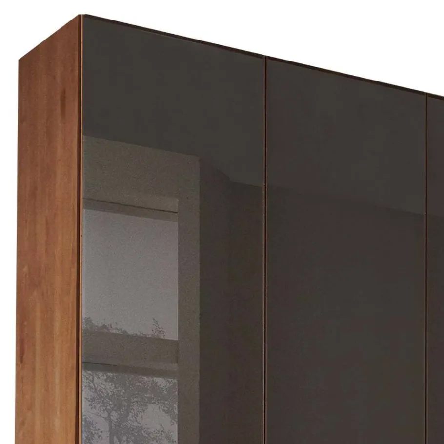 Outlet Wohnen 6-türiger Schrank mit Glas Dunkelbraun - Hung